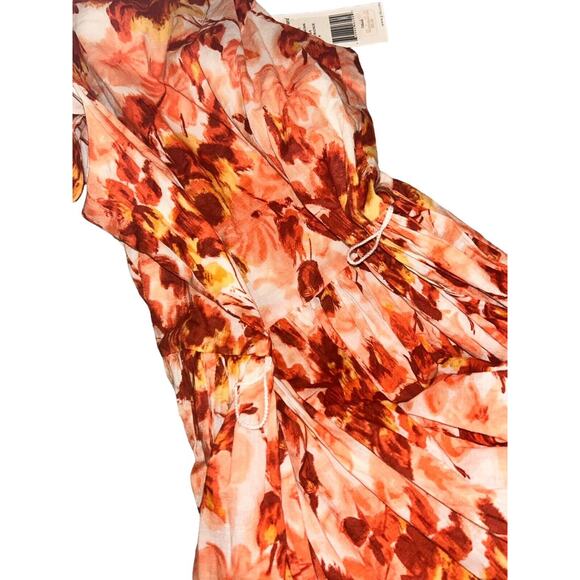 JESSICA‎ HOWARD ORANGE PINK WHITE FLORAL SLEEVELESS LINED DRESS - SIZE 8 - NWT - Picture 12 of 15